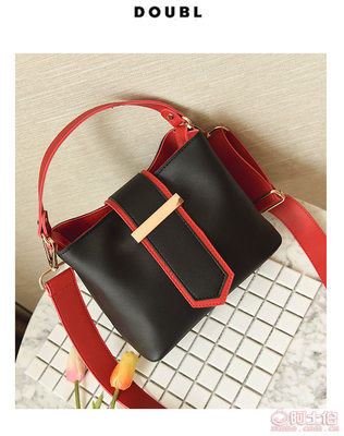 【是包包女2017新款斜挎包韓版時(shí)尚百搭寬肩帶水桶包女拼色手提單肩包XIX8984】保定白溝新城麥麥箱包加工廠(chǎng) - 產(chǎn)品庫(kù)